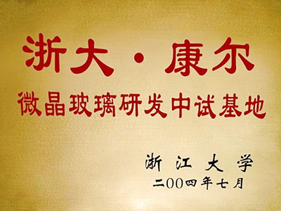 浙大康爾微晶玻璃研發(fā)中試基地2004